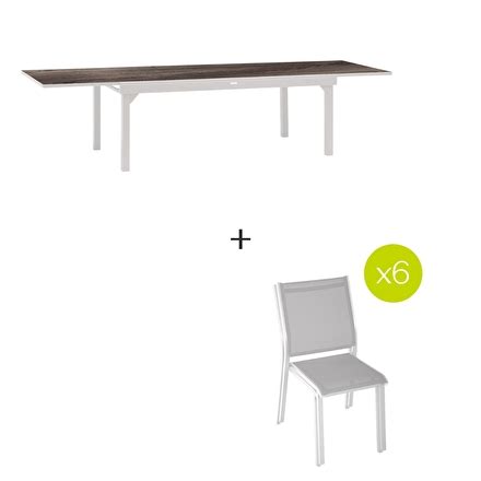 Ensemble Table De Jardin Extensible Piazza Gris Smoke Chaises