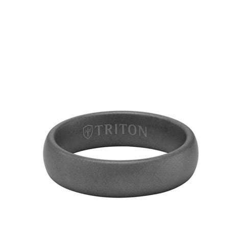 6mm Tungsten Carbide Ring Sandblasted Finish Triton Jewelry