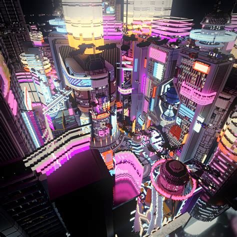 Neon City Spawn Minecraft Map