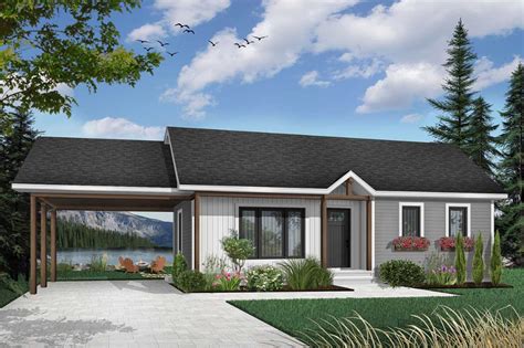 Plan 21040DR 2 Bedroom Ranch With Carport Ranch Style House Plans