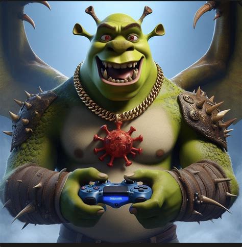 “Shrek as a dragon, include ps4 controller and virus” : r/weirddalle