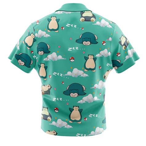 Snorlax Pattern Pokemon Button Up Hawaiian Shirt Anime Ape