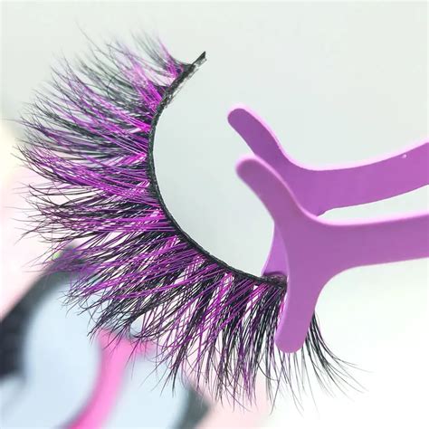 New Trend Color Lashes Crazy Dramatic Mink Eyelash Strip Clear Band