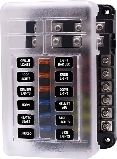 12 Way Blade Fuse Block W Negative Bus Atc Ato Fuse Box Holder With