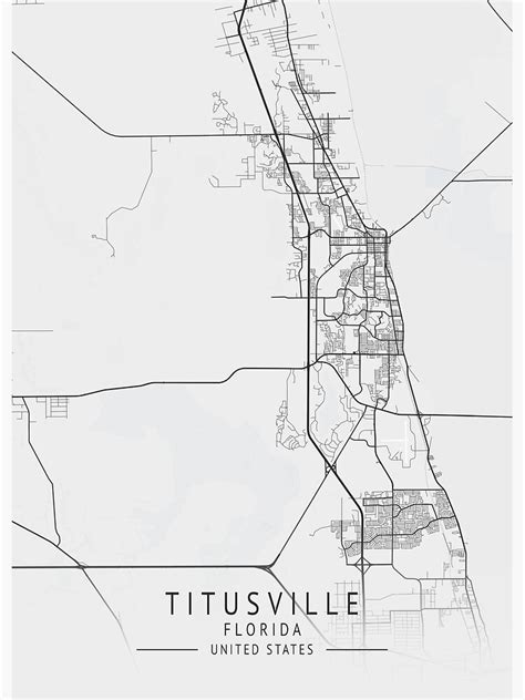 Titusville Florida Us Gray City Map Poster For Sale By Ctmapprint