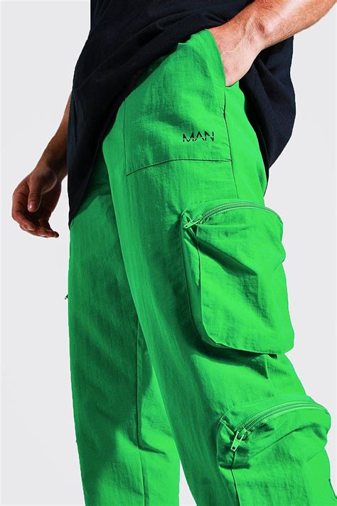 Neon Green Cargo Pants Mens Sale