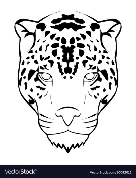 Black and white of jaguar Royalty Free Vector Image