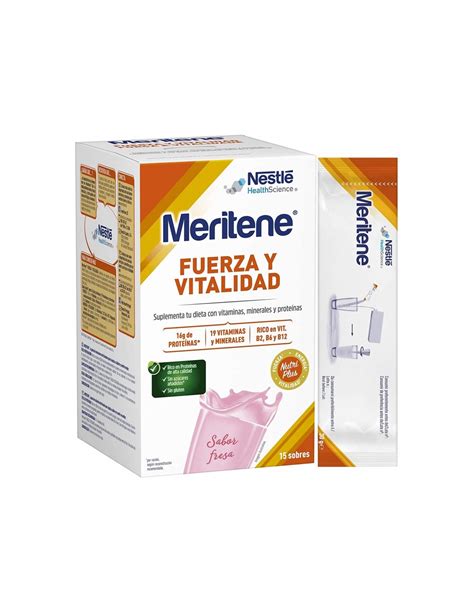 Meritene Fuerza Y Vitalidad Batido Sobres G Sabor Fresa