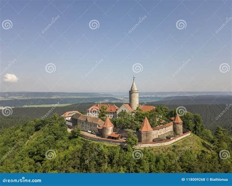 Aerial View of Leuchtenburg Castle in Thuringia Stock Photo - Image of fastness, aerial: 118009268