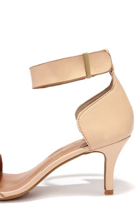 Pretty Nude Heels Kitten Heels Peep Toe Heels
