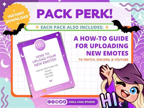 Ready To Use Twitch Emote Pack Of Spooky Cute Witch With Blonde Hair Blue Eyes And Ivory Skin