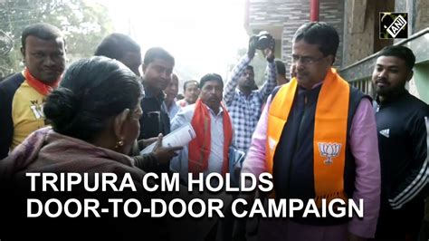 Tripura Polls Cm Manik Saha Holds Door To Door Campaign In Agartala Youtube