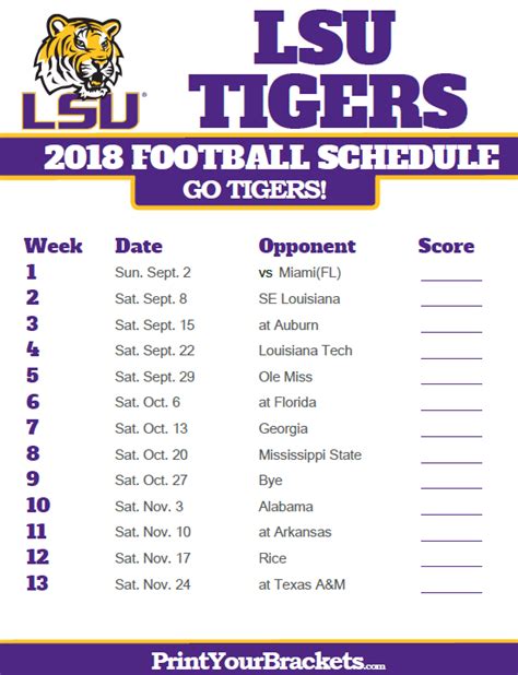 Printable Lsu Baseball Schedule