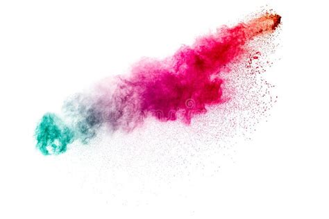 Pink Powder Explosion On White Background Pink Dust Splash Cloud Stock