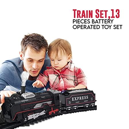 Black Electric Train Toy Tracks Headlight Train Toy Black Engine Sound ...