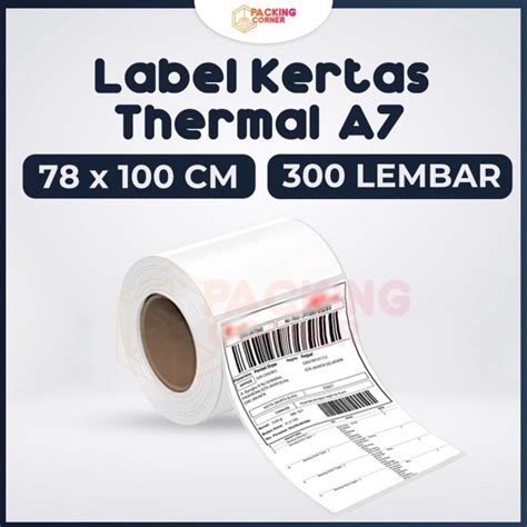 Jual Kertas Label Sticker Resi Thermal Barcode 78x100 Mm Gulung Isi 300