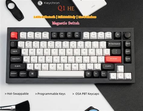 Keychron Q1 HE QMK 2 4 GHz Bluetooth WiredWireless Custom Mechanical Keyboard 75 Layout Hot
