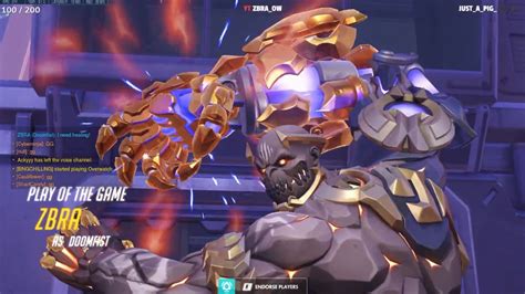 Overwatch Doomfist God ZBRA Predator Of Volskaya POTG 24 Elims