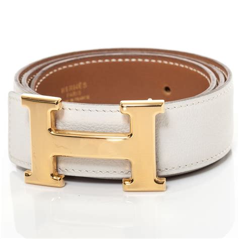 Hermes Belt White And Gold