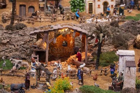 Christmas Nativity scene editorial stock photo. Image of handcraft ...