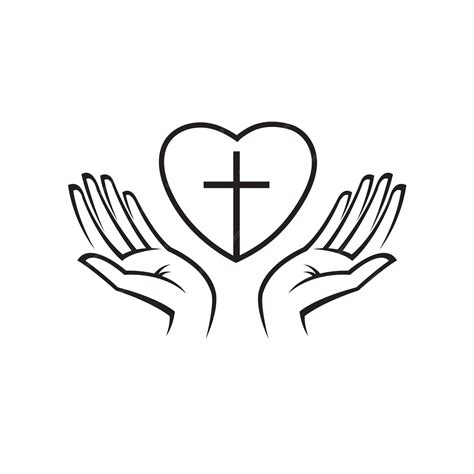 Premium Vector | Heart, cross and hands