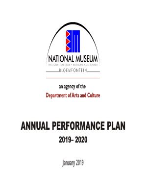 Fillable Online Pmg Org NATIONAL MUSEUM ANNUAL PERFORMANCE PLAN 2019 20