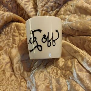 Fuck Off Calligraphy Demitasse Espresso Coffee Cup Hand Lettered Present Etsy