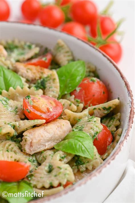 High Protein Pesto Pasta with Chicken