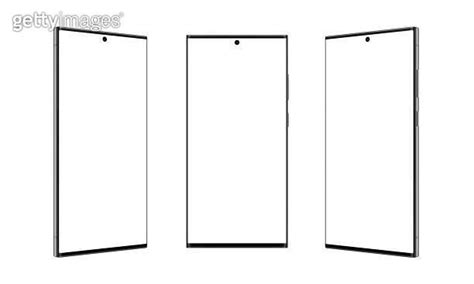 Three Positions Of A Modern Square Shape Smartphone With Thin Sharp