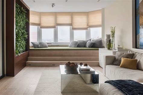 Большой подоконник в интерьере - 98 фото