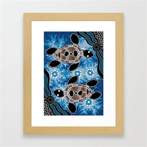 Aboriginal Art - Sea Turtles Framed Art Print by hogartharts | Society6