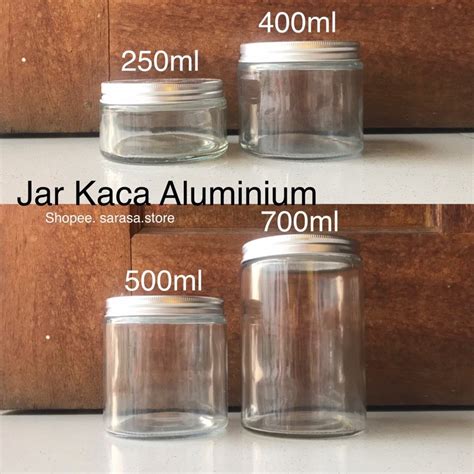 Jual Jar Toples Wadah Kaca Tutup Aluminium 250 400 500 700 Ml Serbaguna