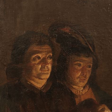 Dipinto Antico Olio Su Tela Van Honthorst Quadro Ges Cornice Antica