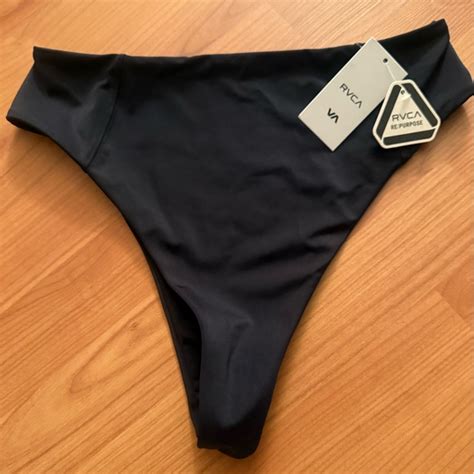 RVCA Swim Nwt Rvca Womens Bikini Bottom Black Solid High Rise