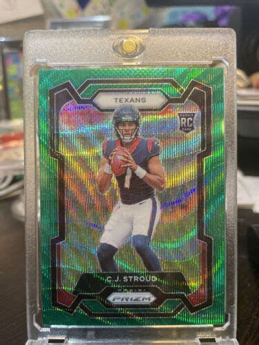 Panini Prizm C J Stroud Rc Green Wave Prizm Texans Rookie Ebay