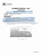 Examen Parcial 2021 MECANICA DE FLUIDOS I Pdf EXAMEN PARCIAL 2021