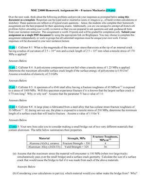 Week Hw Polymer Structures And Properties Mse Homework