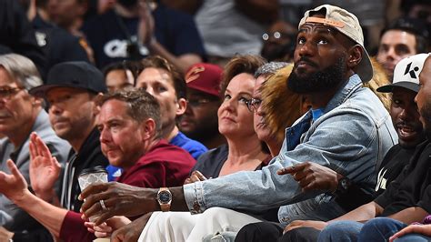 LeBron James attends Game 4 between Cleveland Cavaliers and Boston Celtics