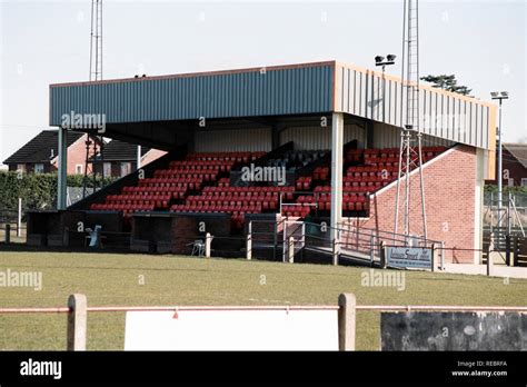 The main stand at Diss Town FC Football Ground, Brewers Green Lane