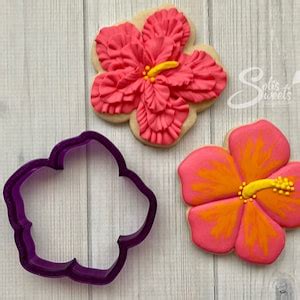 Hibiscus Or Tropical Flower Cookie Cutter And Fondant Cutter And Clay