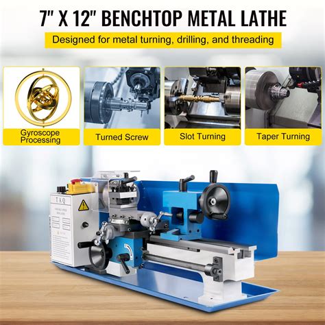 Vevor 7x12 Inch Luxury Version Metal Lathe 550w Precision Bench Top