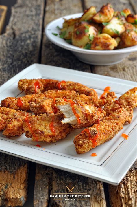 Домашние KFC стрипсы + запечённый картофель | Еда, Куриные блюда, Блюда ...