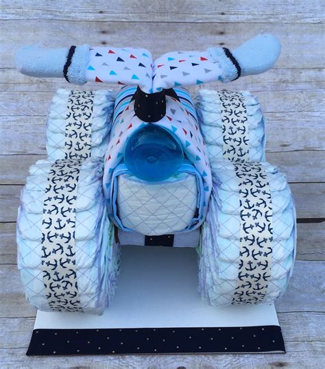 Nautical Diaper Cake Unique Baby Shower Gift Ahoy Its A Boy Etsy