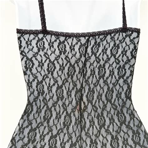 Fantasy Lingerie Womens Whimsigoth Coquette Sheer Mesh Lace Catsuit Jumpsuit Os Ebay