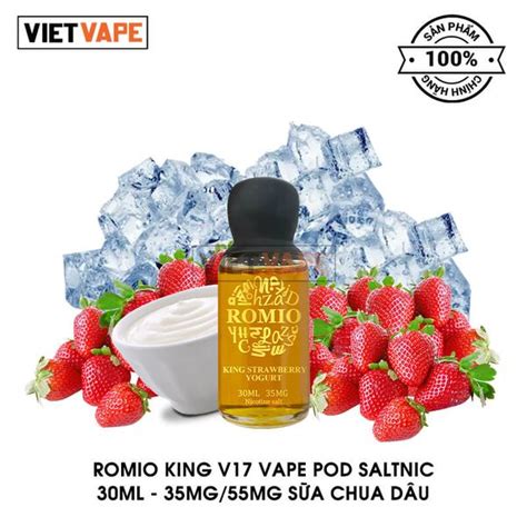 Romio V17 Sữa Chua Dâu Salt Nic 30ml Tinh Dầu Vape Ngon