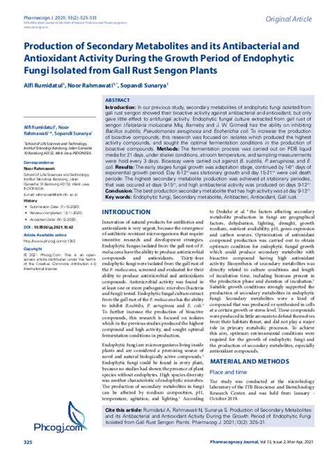 Pdf Endophytic Fungi From Gall Rust Antibacterial And Antioxidant