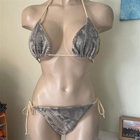 Handmade Snake Print Bikini Handmade To Order Depop