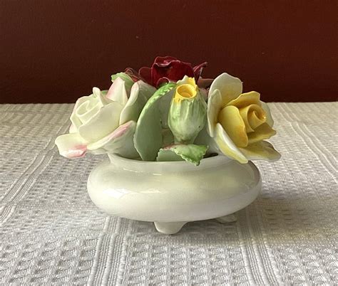 Vintage Royal Doulton Bone China Flower Basket Figurine England