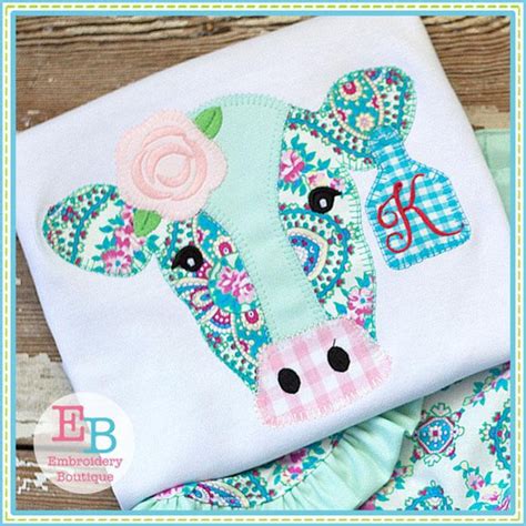 Cow Rose Blanket Stitch Applique – Embroidery Boutique