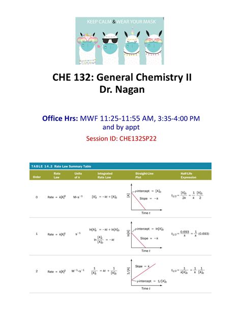 Lecture 7 CHE 132 General Chemistry II Dr Nagan Office Hrs MWF 11